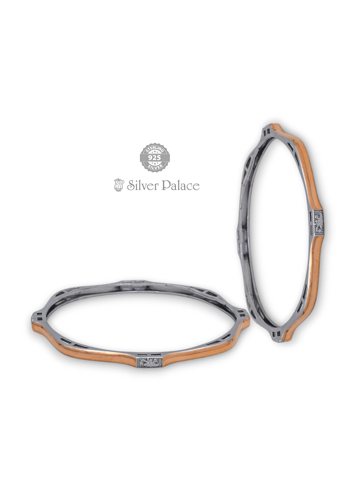 925 Sterling Silver Designer Bangles with Dual-Tone Finish for Girls SHEYA COLLECTION