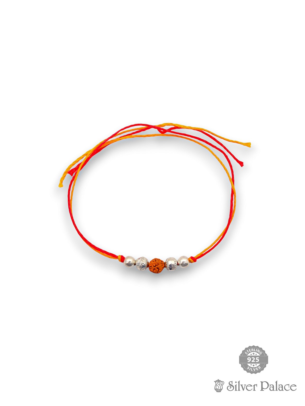 925 STERLING SILVER RUTHRATCHAM WITH SILVER BEADS RAKHI   
