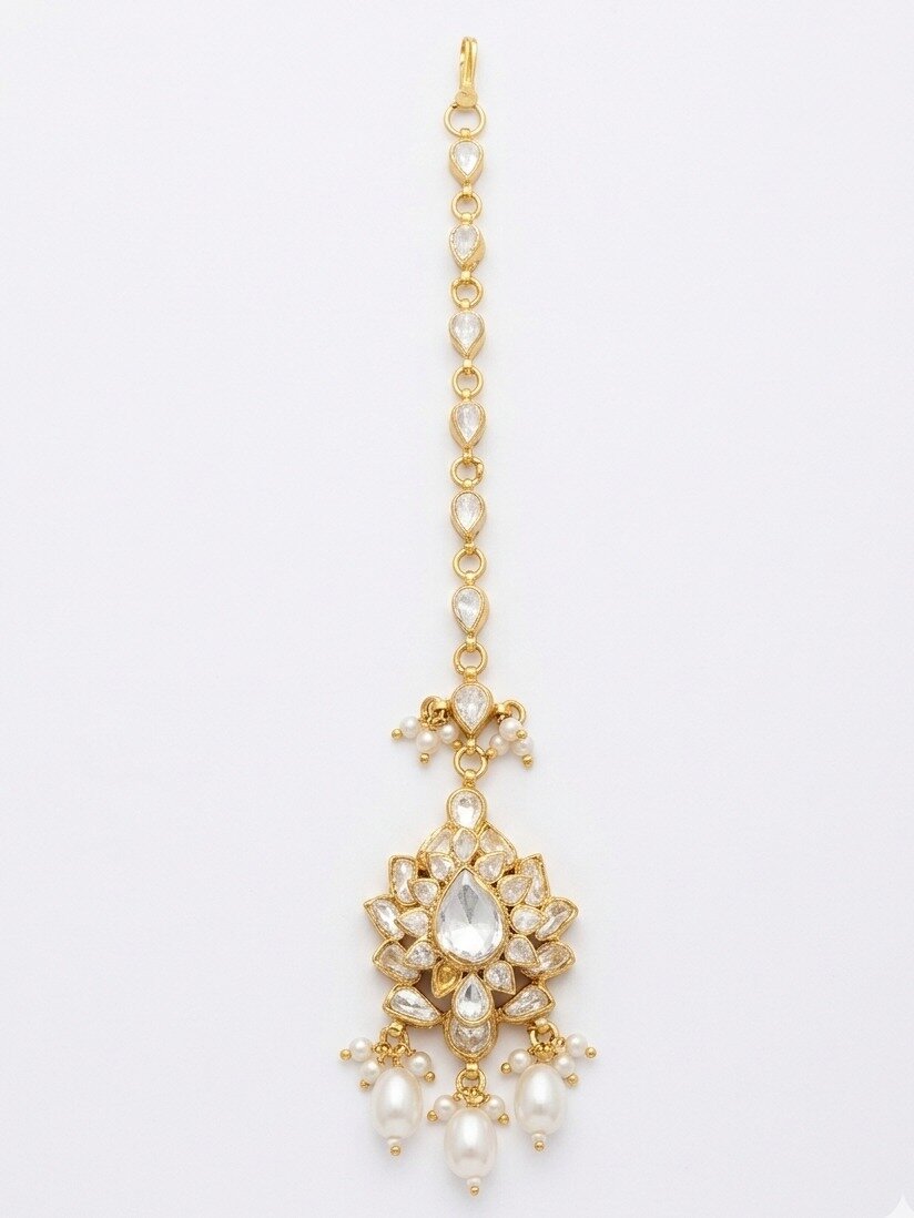 925 SILVER GOLD POLISHED BEADS HANGING NETTHI CHUTTI FOR LADIES ANITE COLLECTION 