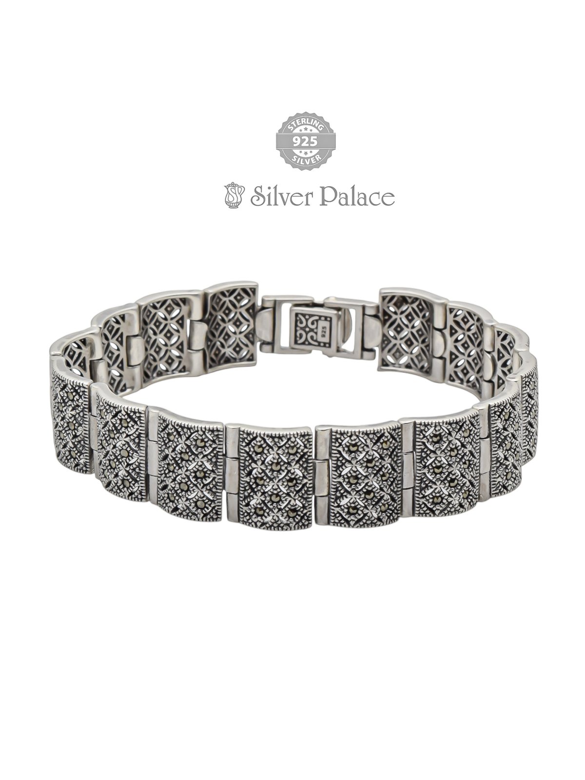 92.5 STERLING SILVER BAND TYPE BRACELET FOR WOMEN PRITE COLLECTION 