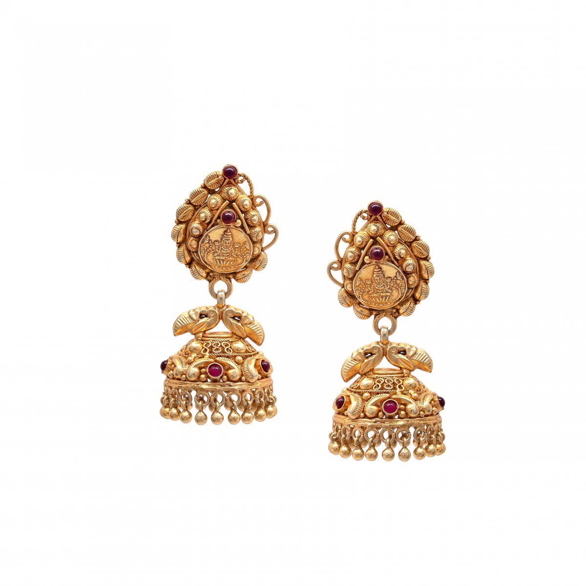 GOLD POLISHED SCREW BACK JHUMKAS FOR WOMEN