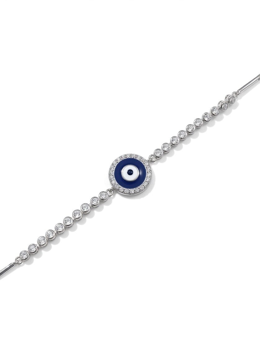 925 STERLING SILVER EVIL EYE BRACELET FOR GIRLS
