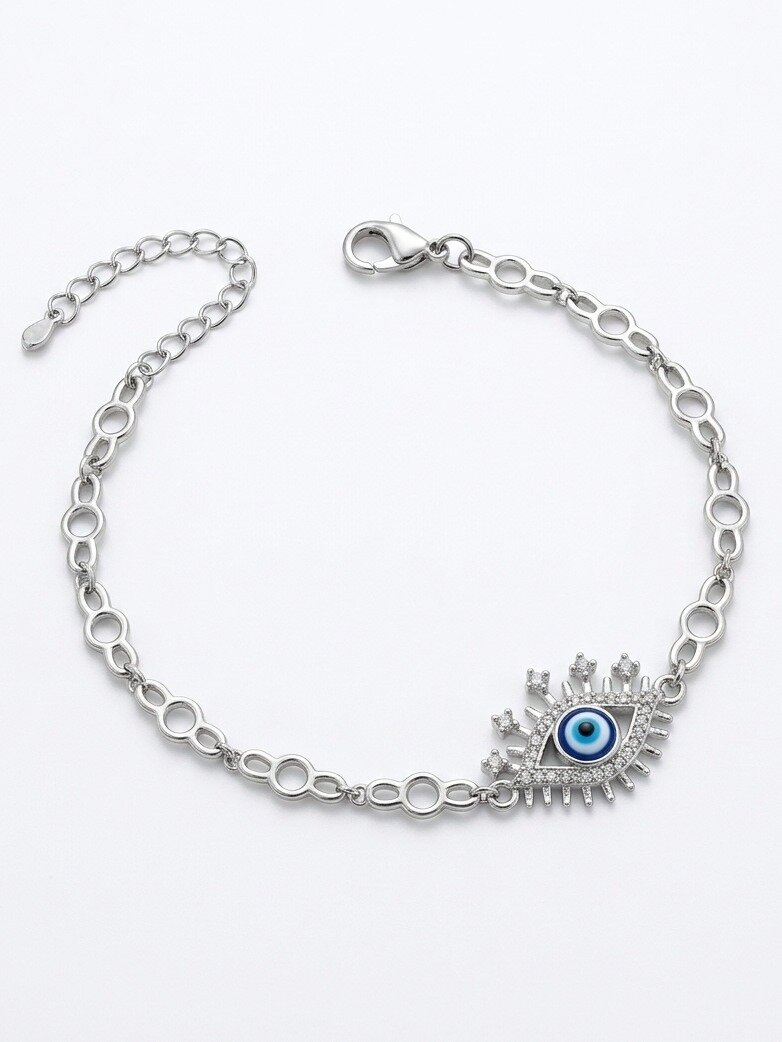 925 Sterling Silver IN EVIL EYE BRACELET  For Girls