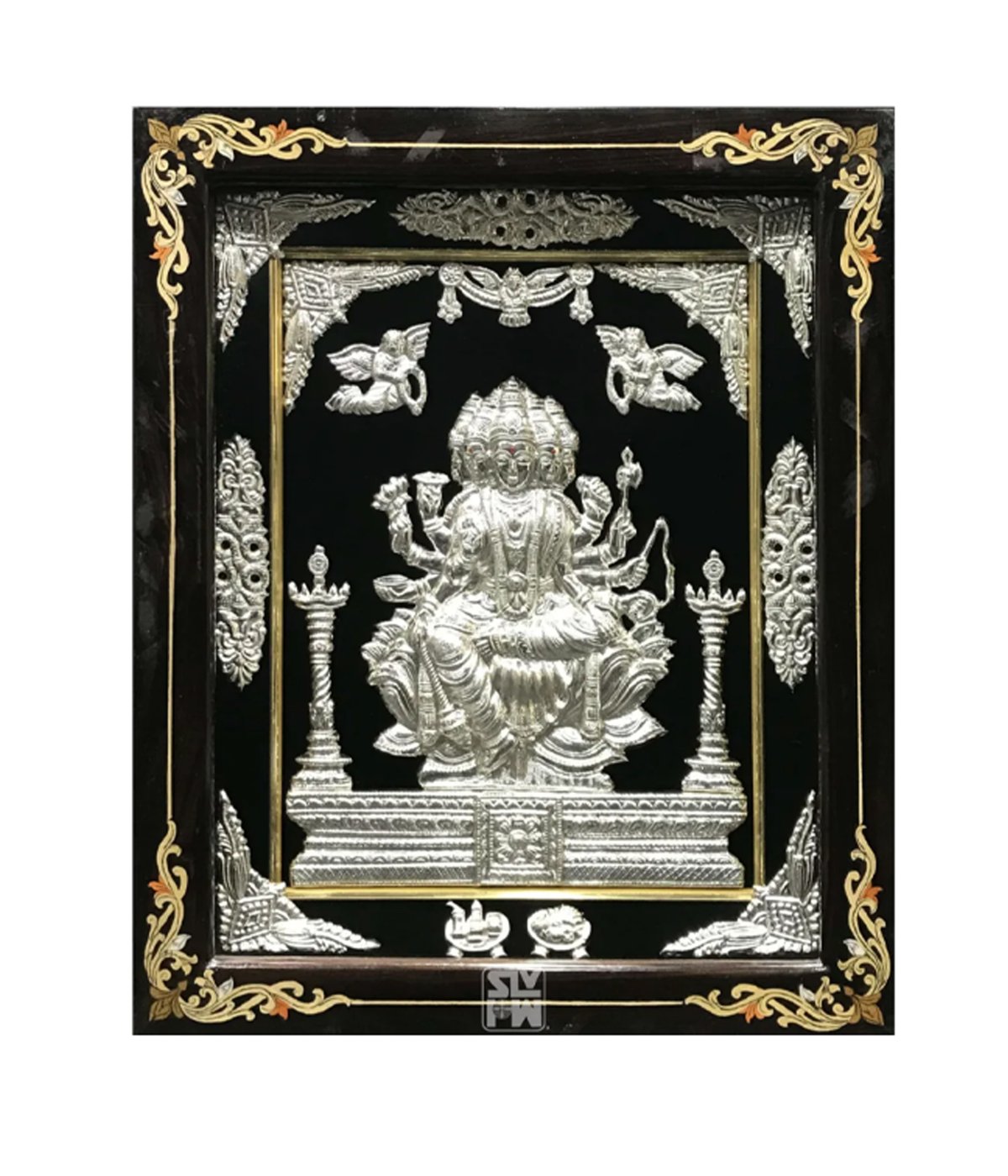 999 Gayatri Devi  Silver Artwork Photo Frame