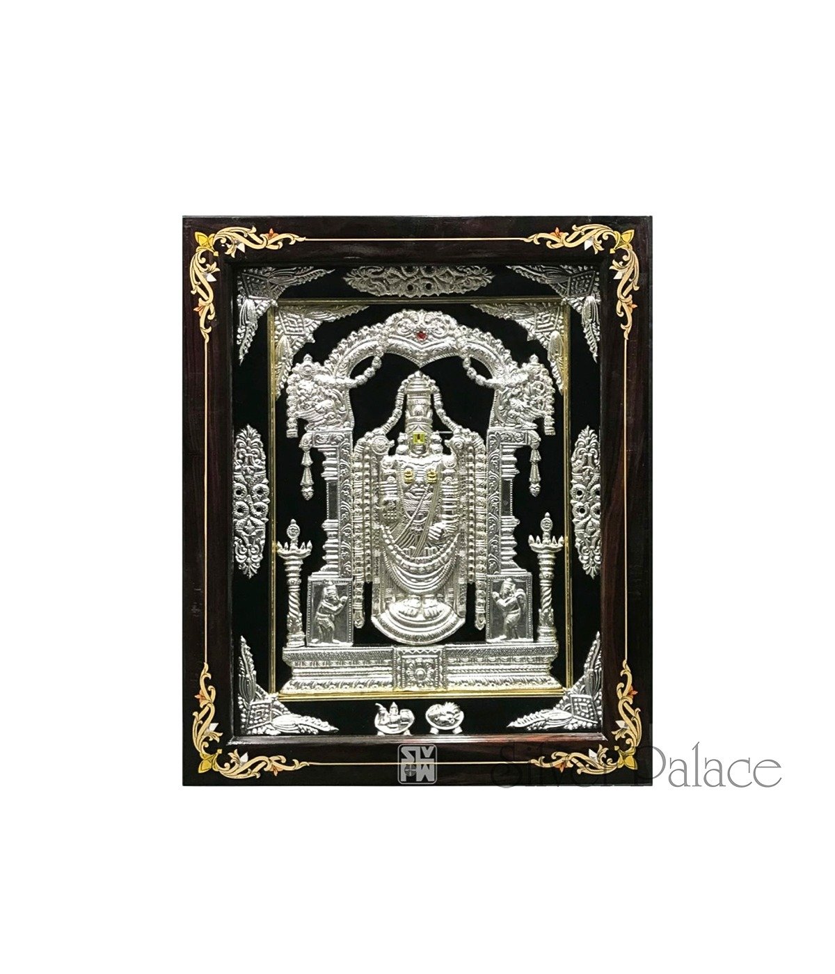 Tripati Balaji Silver Artwork Photo Frame - Silver Palace