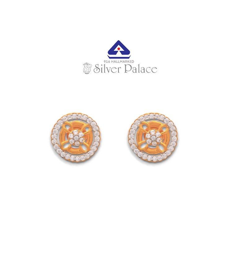  916 Pure Gold with Kanche Collection Traditional  Earrings for Women 