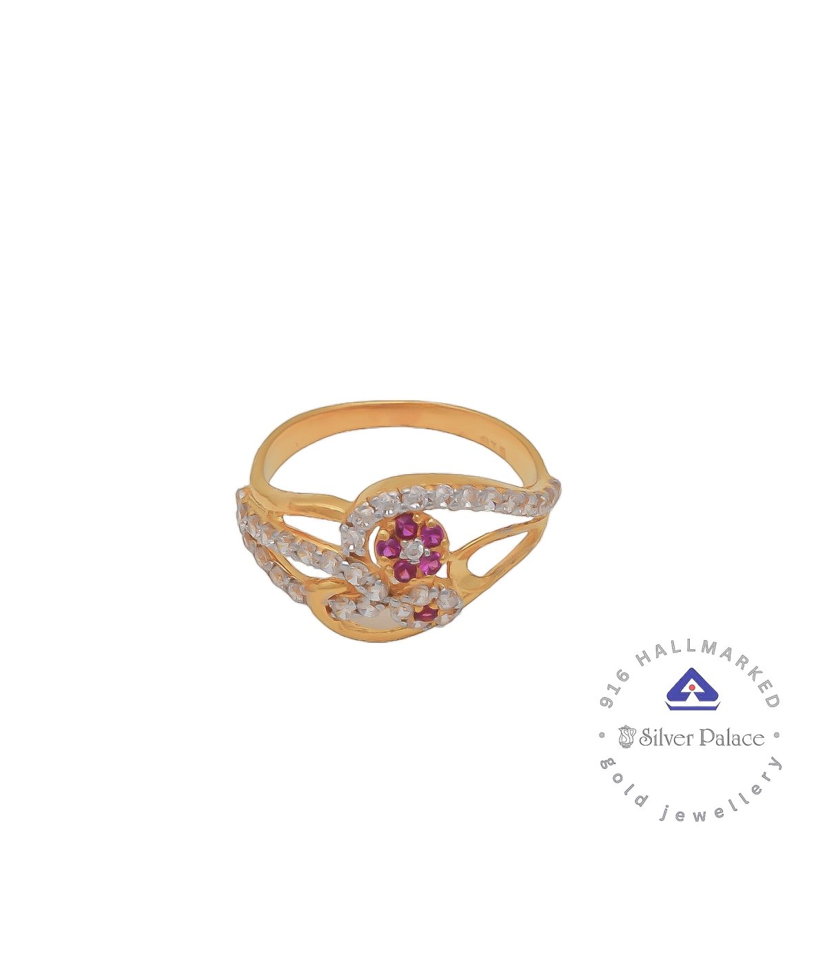 Kanche Collections Fancy Floral Design & CZ Stone Studded  22KT Gold RING For Womens & Girls