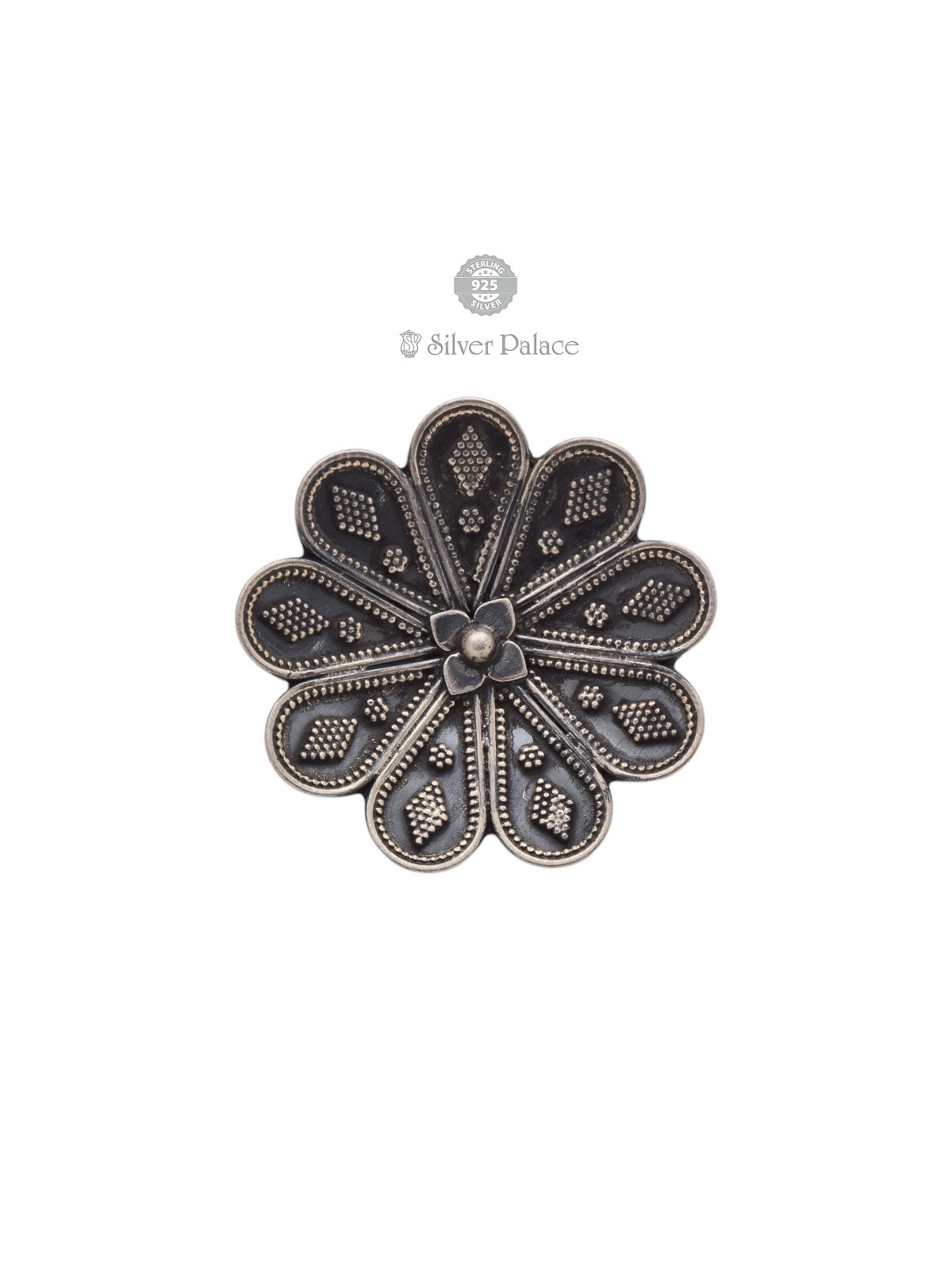 VICTORIA FLORAL ADJUSTABLE WOMENS ANTIC SILVER RING bhava collection