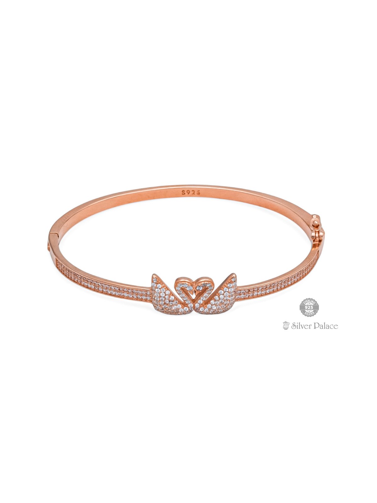 925 SILVER ROSE GOLD POLISH DUCK DESIGN WITH WHITE STONE KADA FOR GIRLS SHEYA COLLECTION 