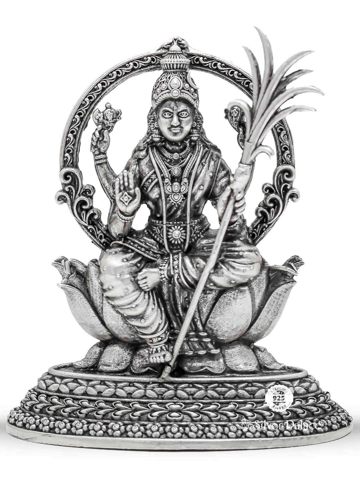 925 OXIDISED SILVER KARUMBU KAMATCHI IDOL FOR YOUR POOJA ROOM 