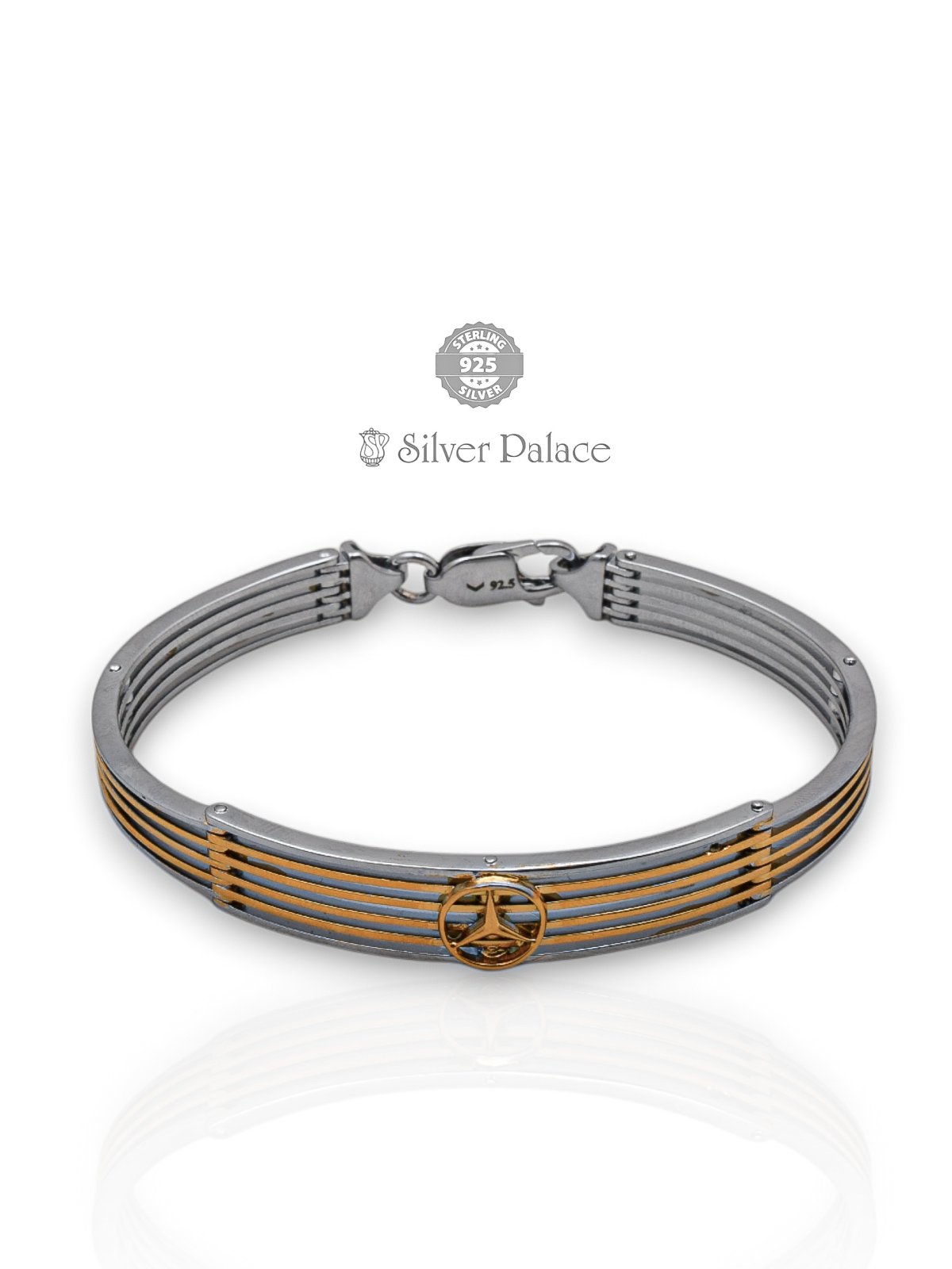 925 SILVER MEN BRACELET WITH MERCEDES SYMBOL URBANE COLLECTION