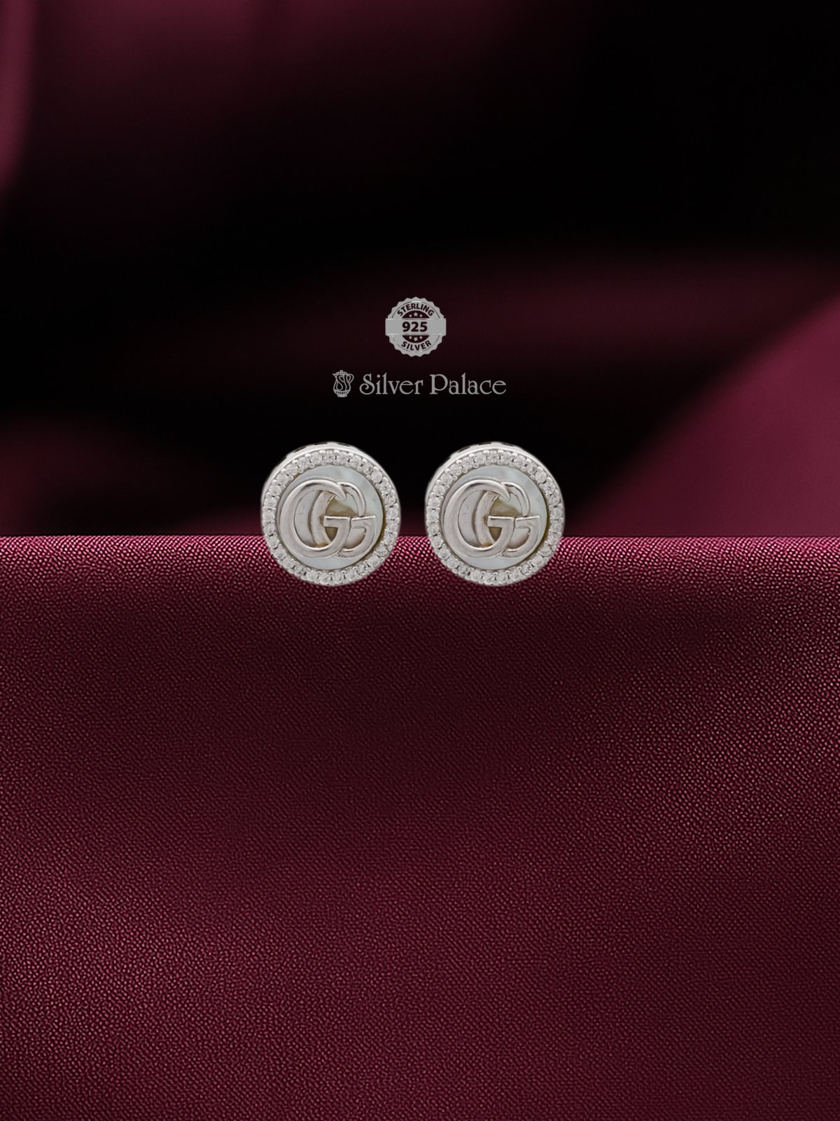 925 STERLING SILVER GG LOGO EARRING FOR GIRLS ARJITA COLLECTION 