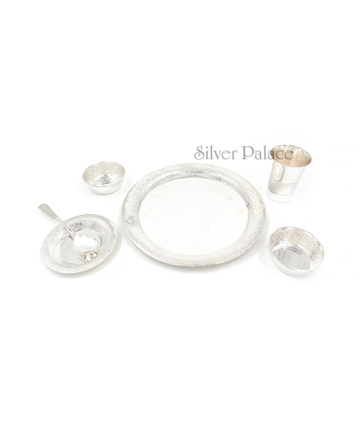 92.5 Pure Silver Meal Plate Set Silver Palace