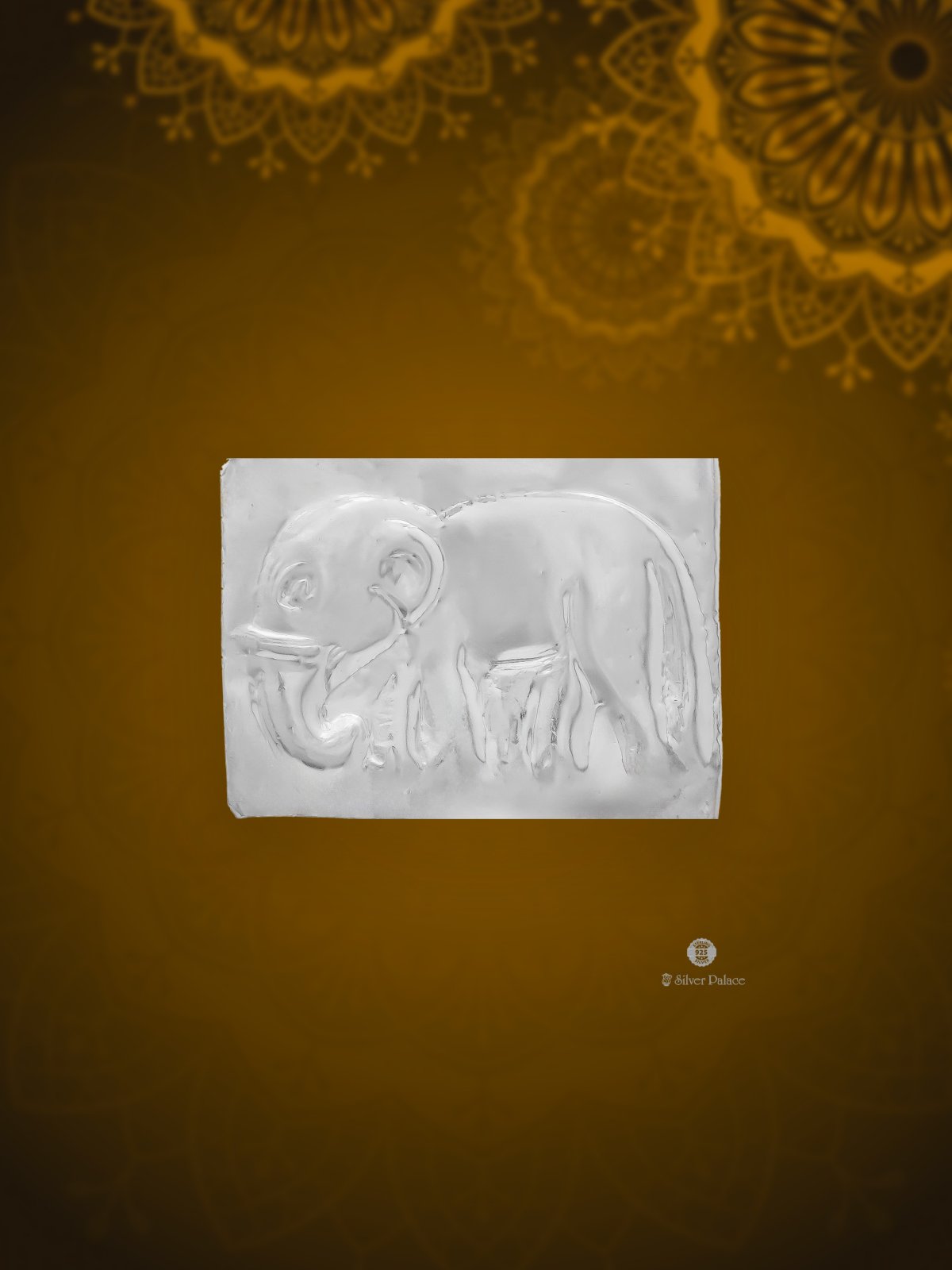 925 SILVER ELEPHANT SILVER SHEET FOR POOJA RITUALS SHRI COLLECTION 