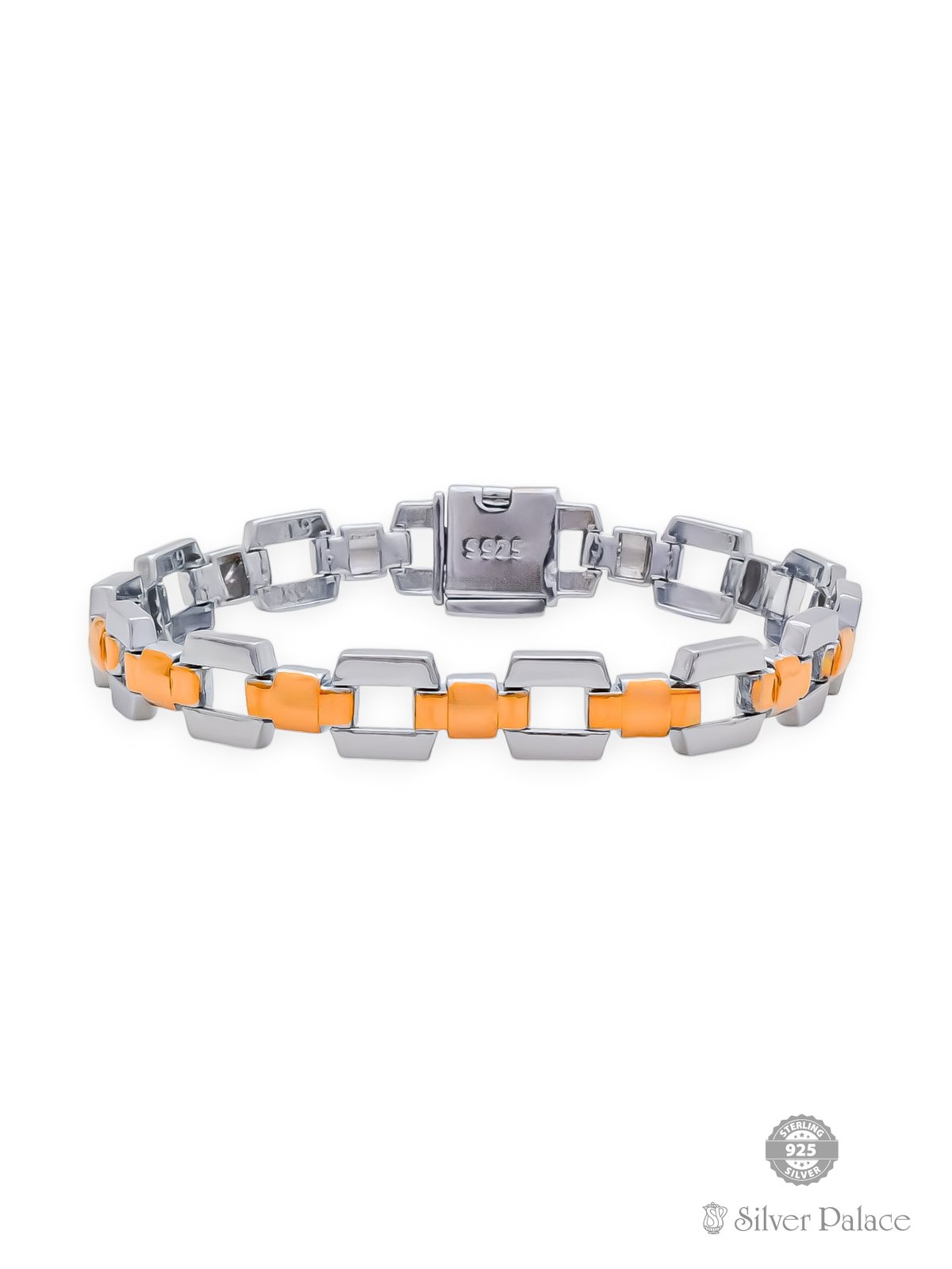 925 STERLING SILVER 2 TONE BRACELET FOR MENS URBANE COLLECTION 