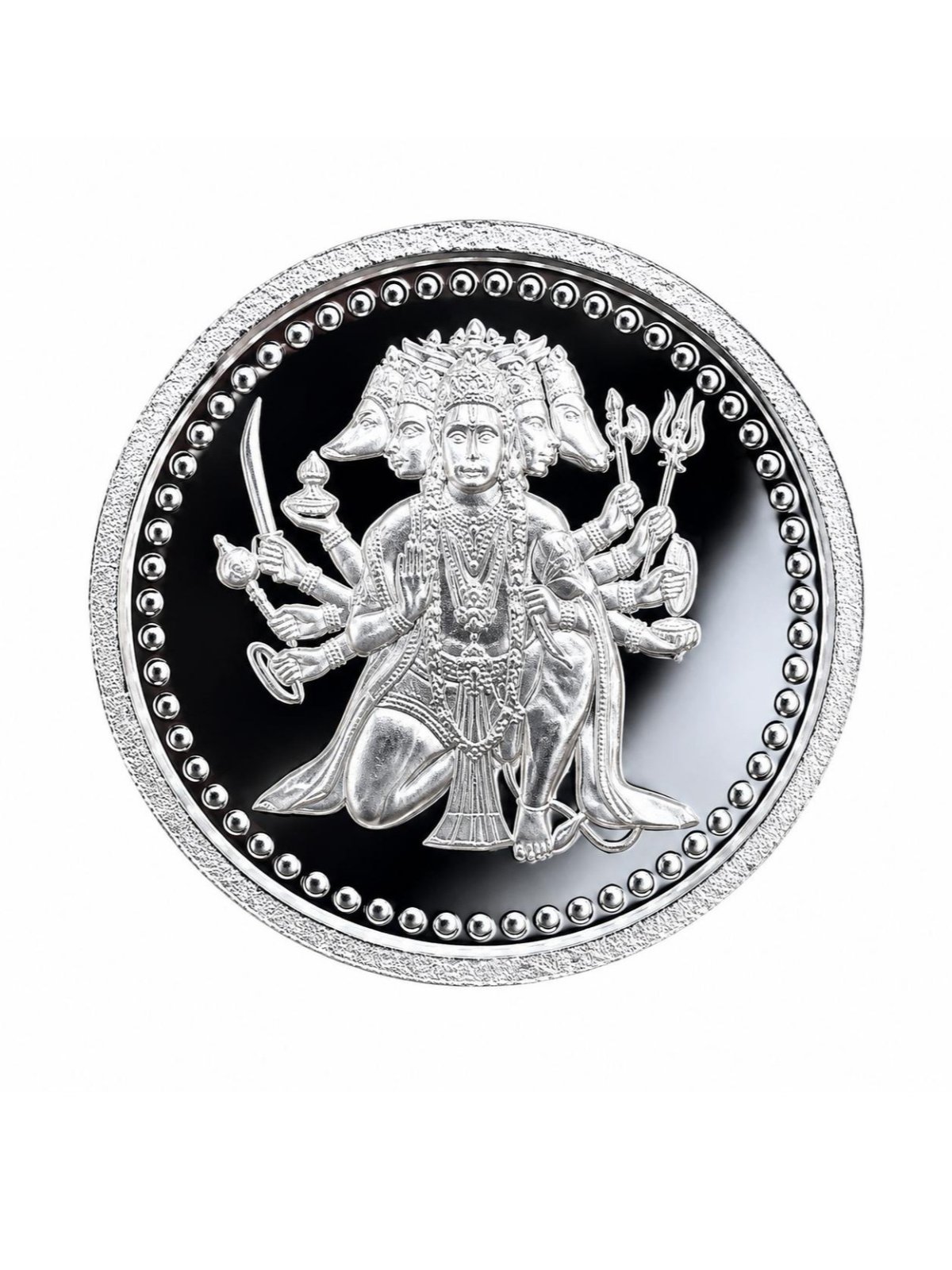 999 PURE SILVER LORD PANCHMUKHI HANUMAN COIN 10 GM 