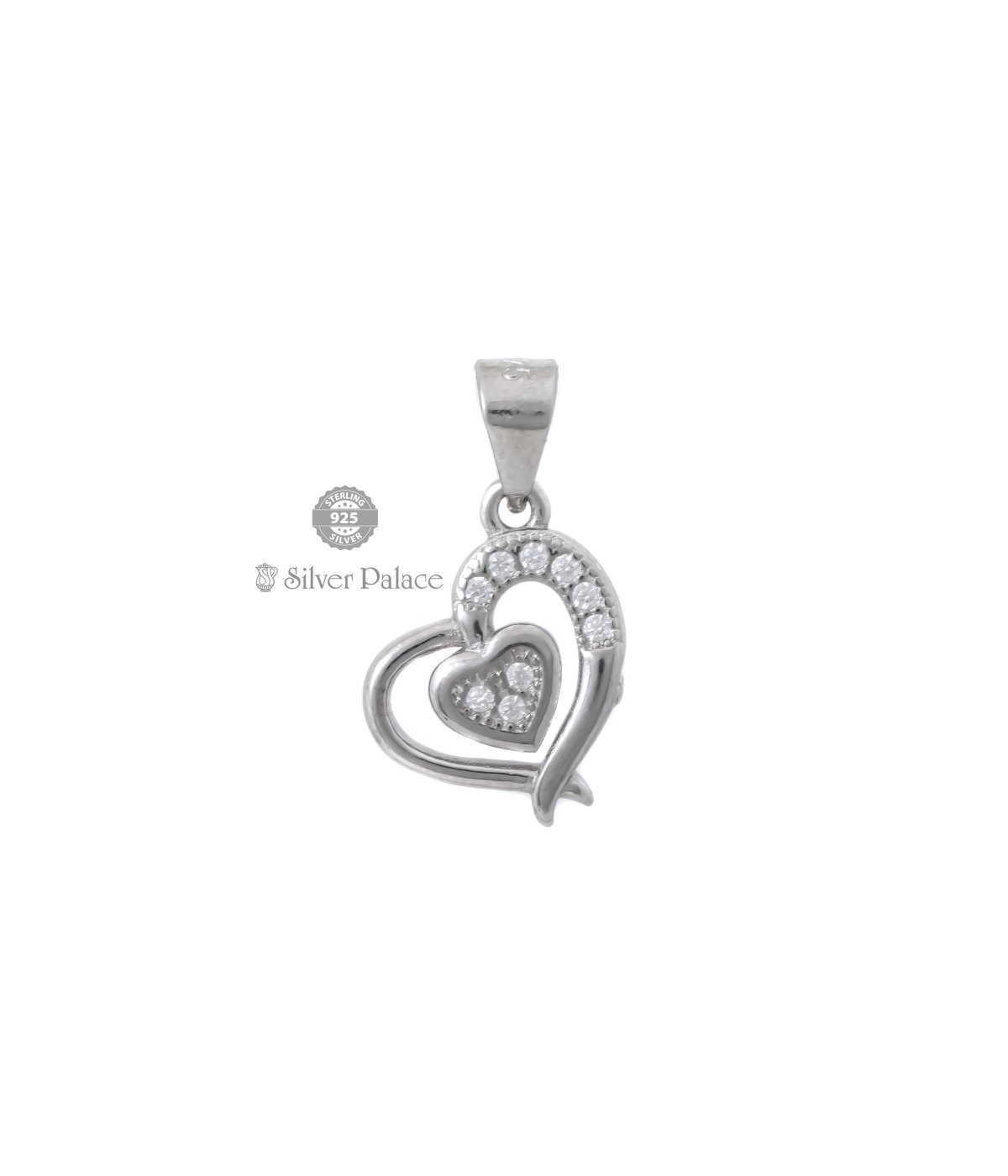 925 Sterling Silver Pendent Valentine Heart Shape CZ Pendant Locket For Girls 