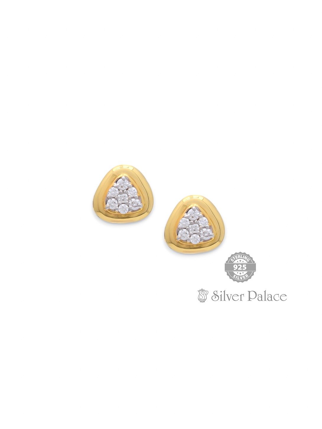 18kt pure gold triangle shape NATURAL VVS1 diamond stud for girls kanche collection 