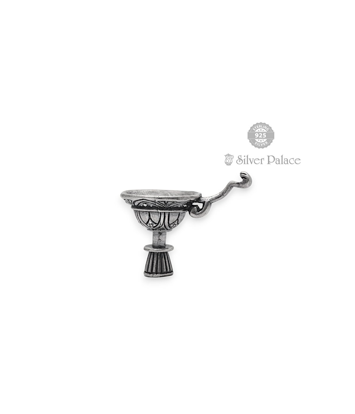 92.5 PURE OXIDIZED SILVER AVIDA COLLECTION LAMP FOR SHOWPIECE 