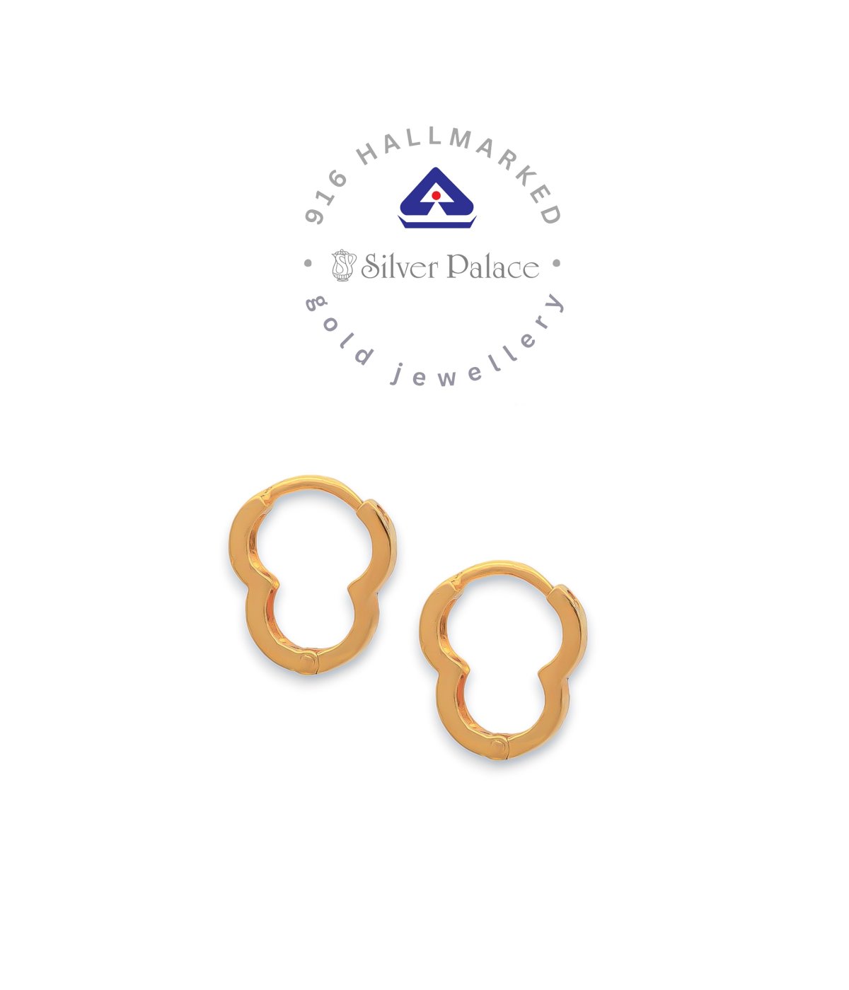  Kanche Collections 916 Pure Gold Daily Wear Earr Hoop Bali With  Drop & CZ Stone Studded For Girls