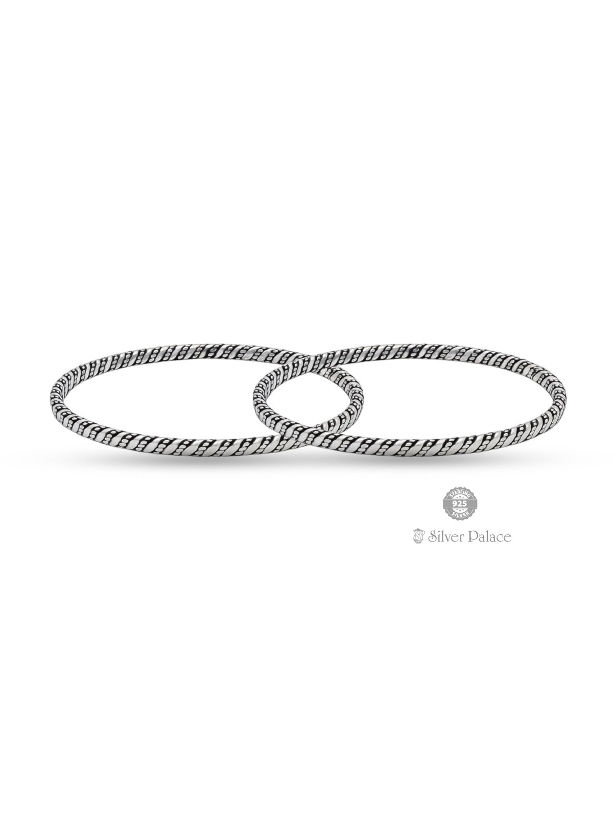 925 OXIDISED SILVER TEXTURED DESIGN BANGLES FOR LADIES BHAVA COLLECTION 
