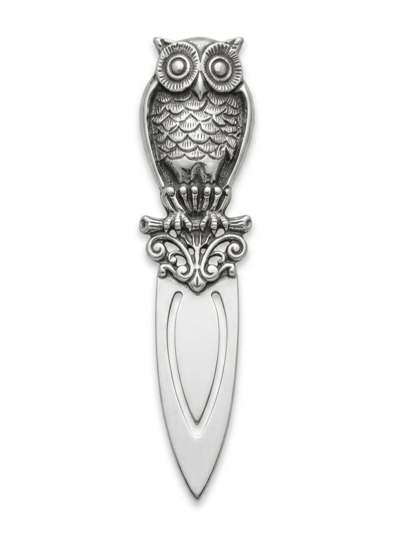 OWL FEATURED 92.5 STERLING SILVER BOOKMARK FOR THE BOOKWORMS 