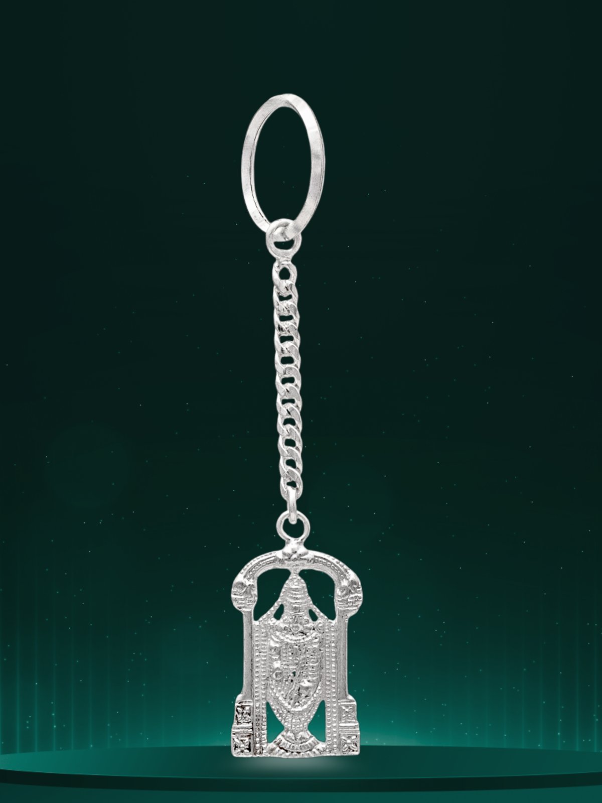 925 Pure Silver Balaji Motif Key Chain For Keys
