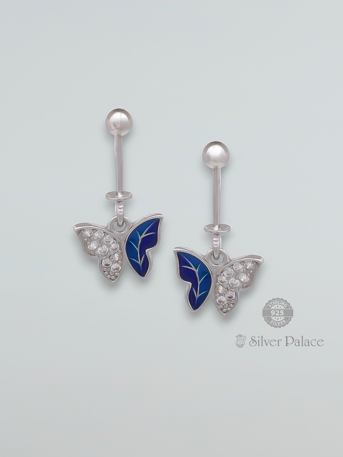 925 STERLING SILVER BUTTERFLY DESIGN EARRING FOR GIRLS PUYA COLLECTION 