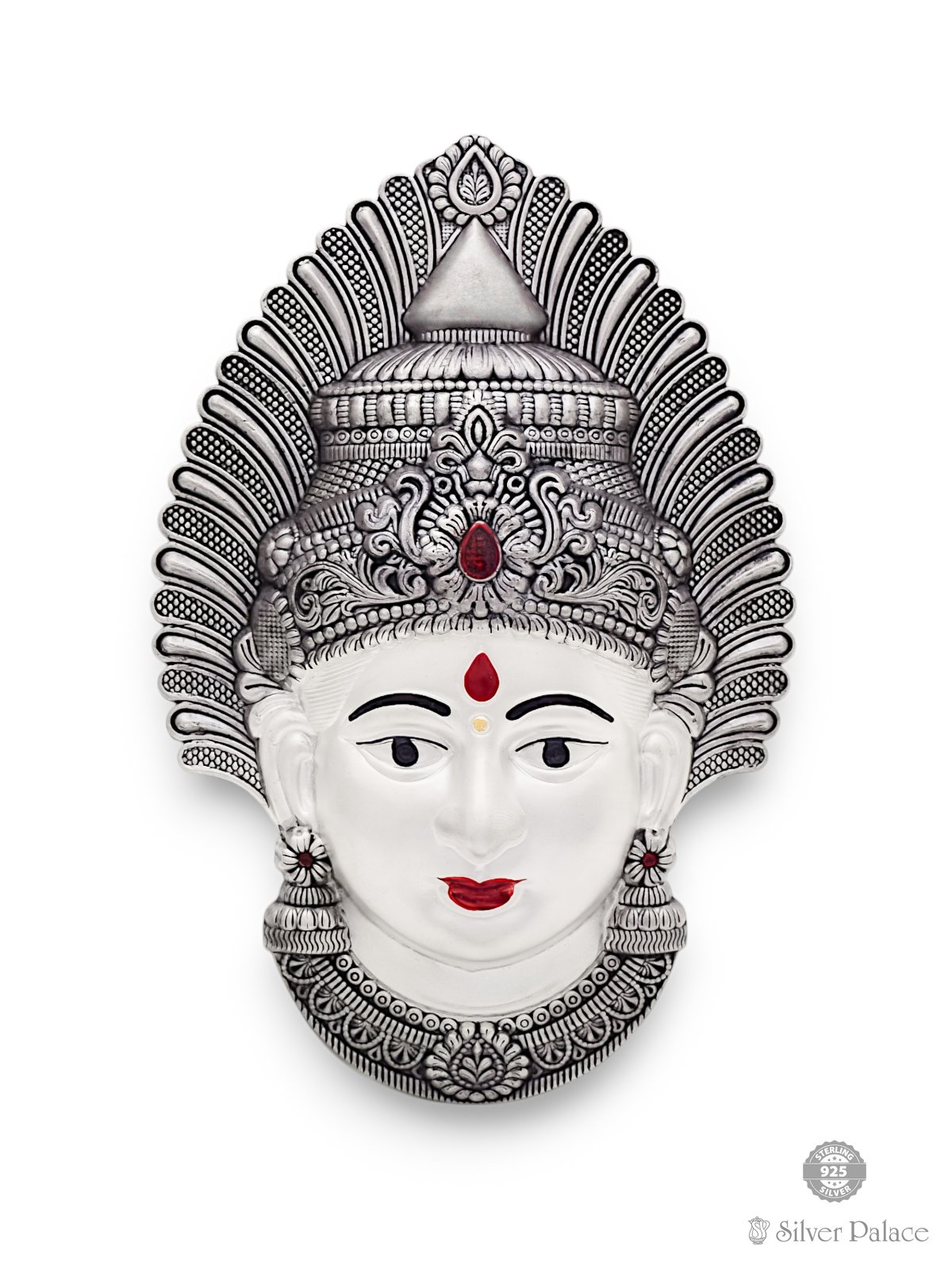 925 OXIDISED SILVER AMMAN FACE FOR VARALAKSHMI POOJA 