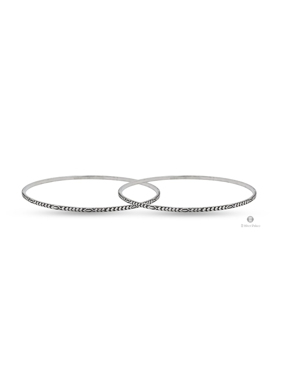 925 OXIDISED SILVER HEART DESIGN THIN SIZE BANGLES FOR WOMEN BHAVA COLLECTION 