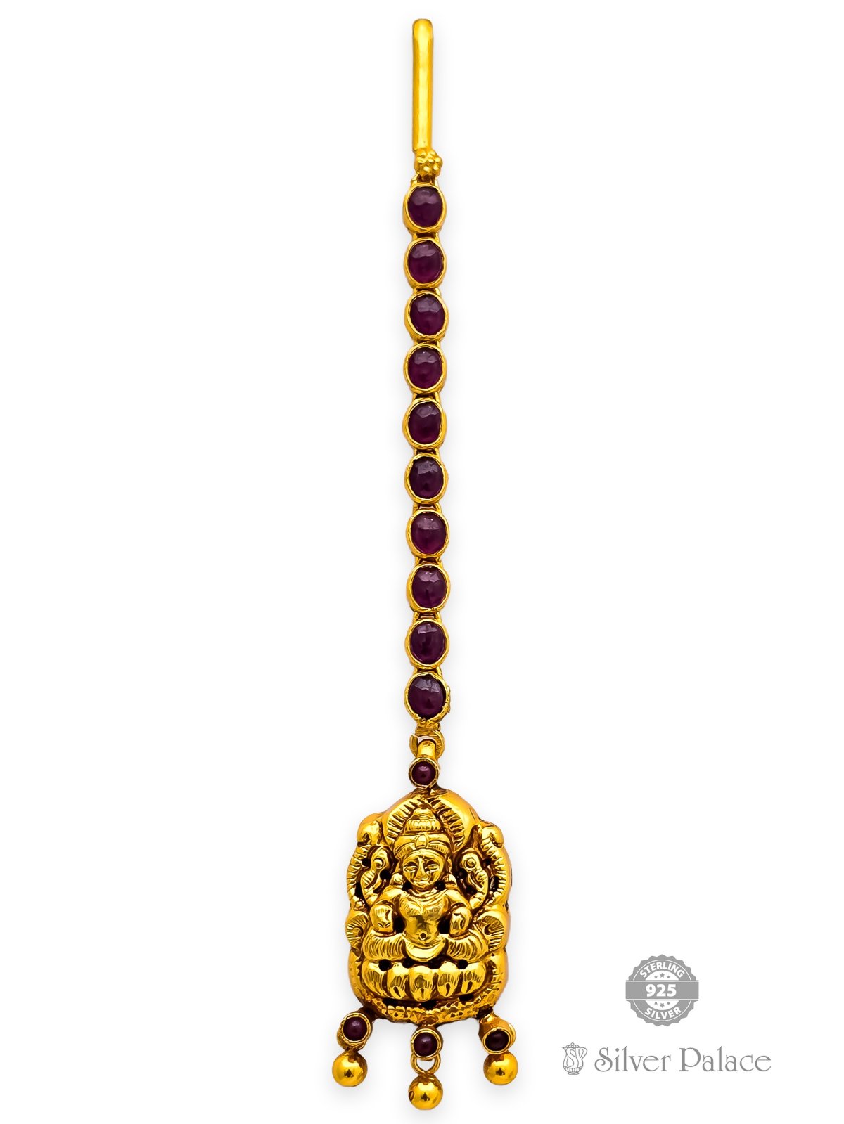 925 SILVER GOLD POLISHED LAKSHMI DESIGN NETTHI CHUTTI FOR WOMEN 