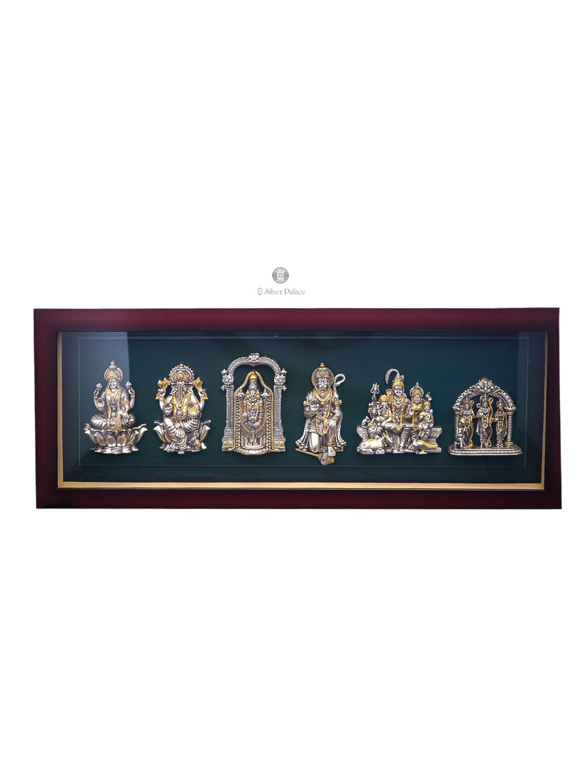 925 SILVER LAKSHMI,GANESH,BALAJI,HANUMAN,SHIVA PARIVAR & RAM PARIVAR 6 in 1 PHOTO FRAME LAKSH COLLECTION