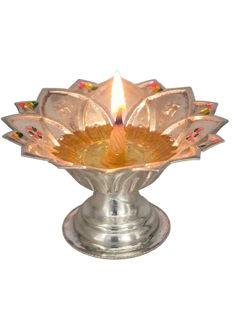 92.5 PURE SILVER KARTHIGAI DEEPAM LAMP FOR HOUSEWARMING GIFT
