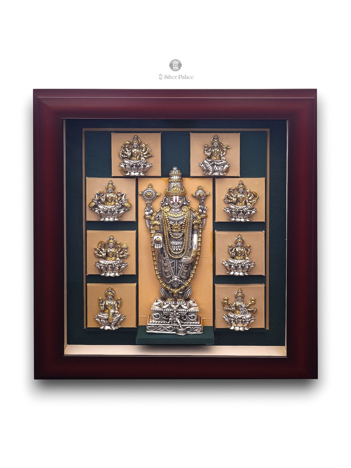 925 OXIDISED SILVER GARUDA BALAJI WITH ASTA LAKSHMI 2 in 1 PHOTO FRAME LAKSH COLLECTION