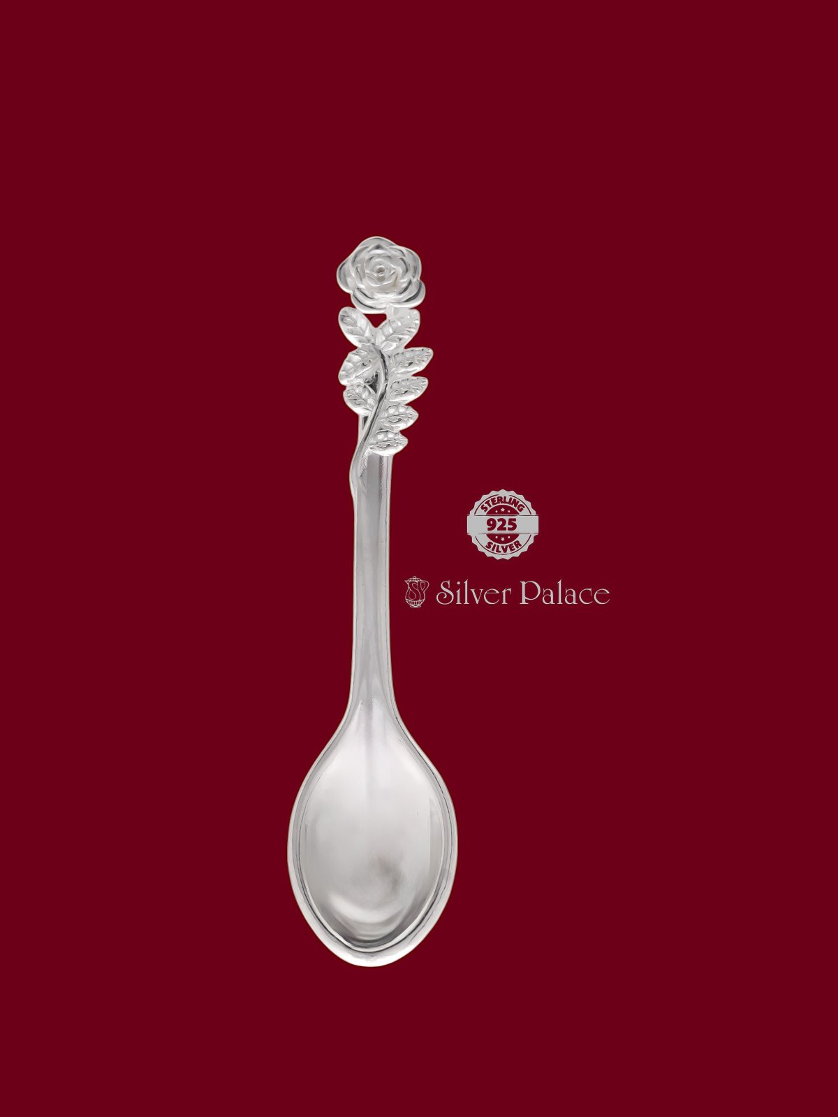 92.5 PURE SILVER ROSE DESIGN SPOON  FOR YOUR KIDS 