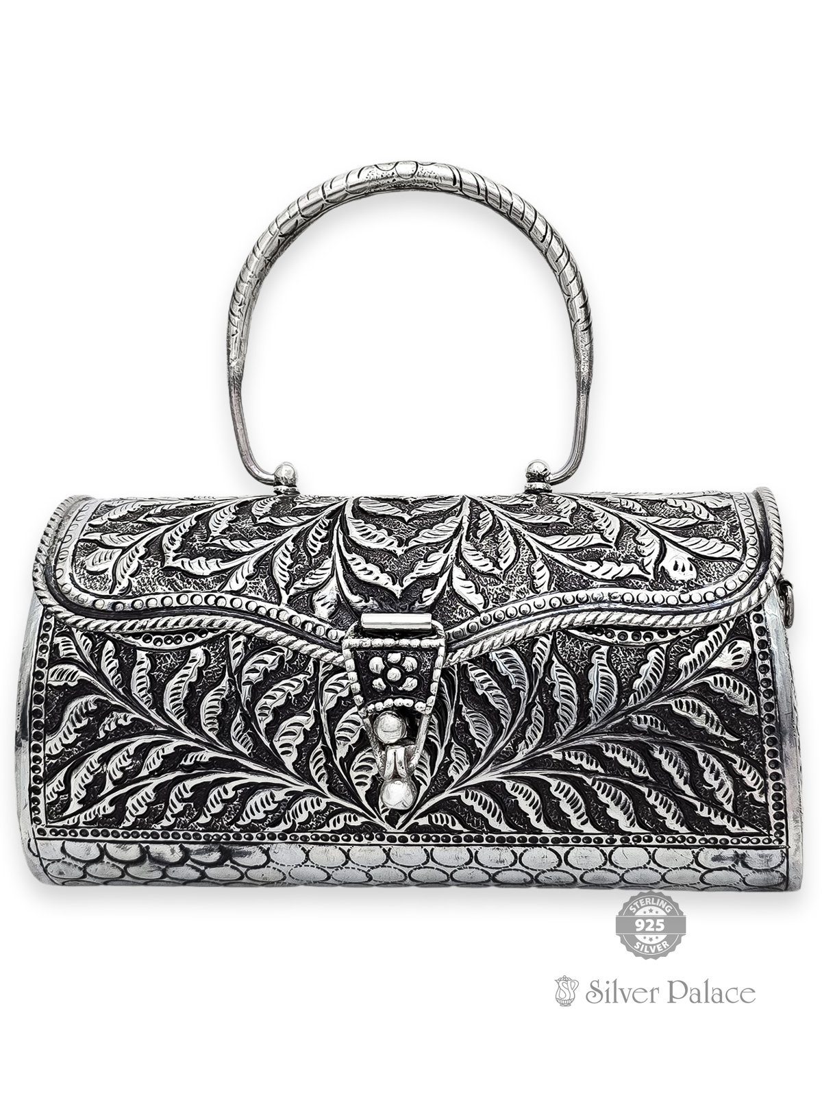 92.5 OXIDISED SILVER NAGAS DESIGN PURSE FOR WOMEN 