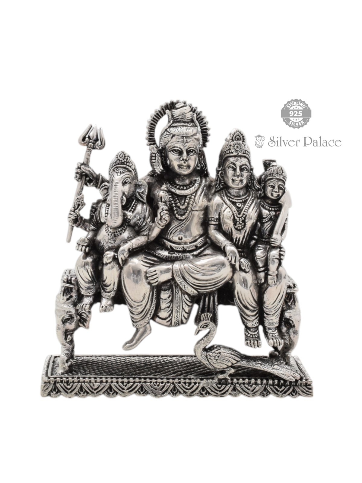 92.5 OXIDISED SILVER SIVA WITH FAMILY IDOL FOR POOJA