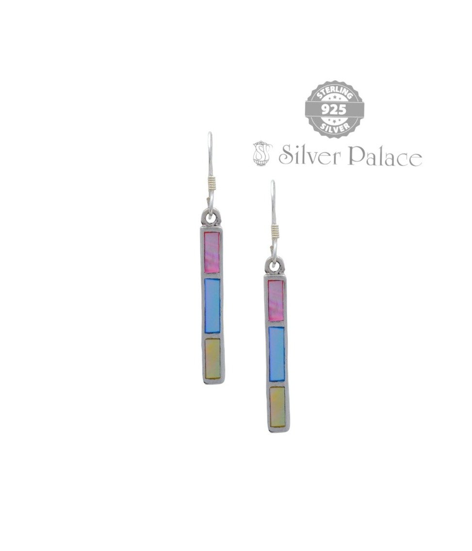 925 Silver Trishe Collection Bar Shape Earrings For Girls 