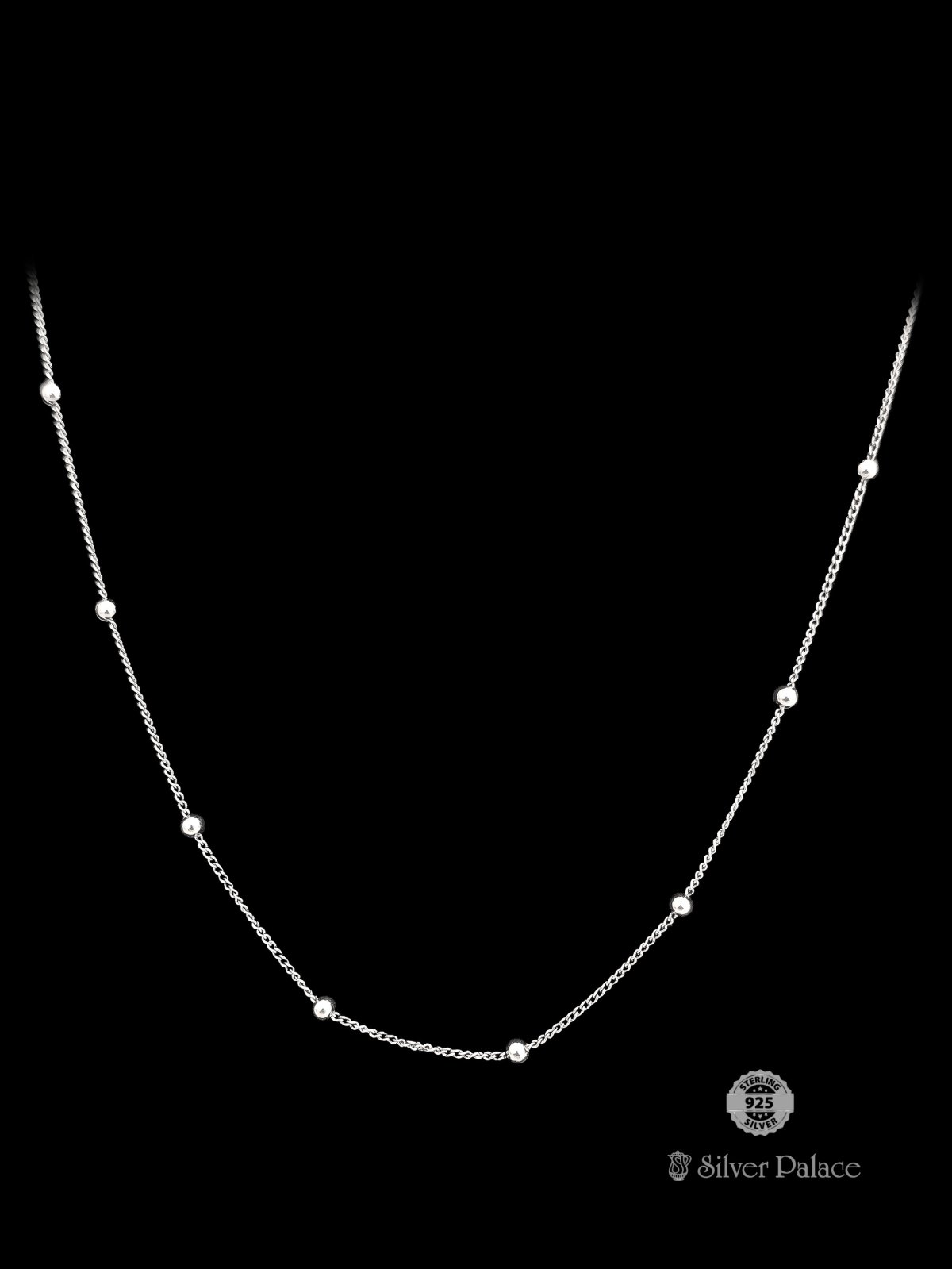 925 STERLING SILVER BEADS DESIGN CHAIN FOR GIRLS MAUVE COLLECTION