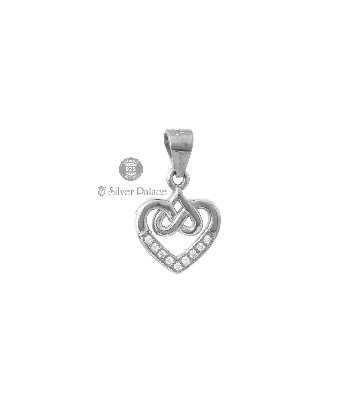 925 Sterling Silver Pendent Valentine Heart Shape CZ Pendant Locket For Girls