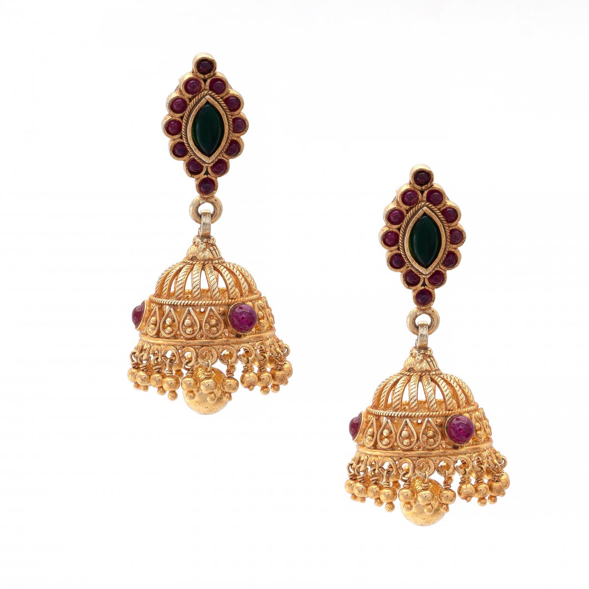 GOLD PLATED SOUTH INDIAN  STYLISH FANCY EAR RINGS FOR WOMEN GIRLS