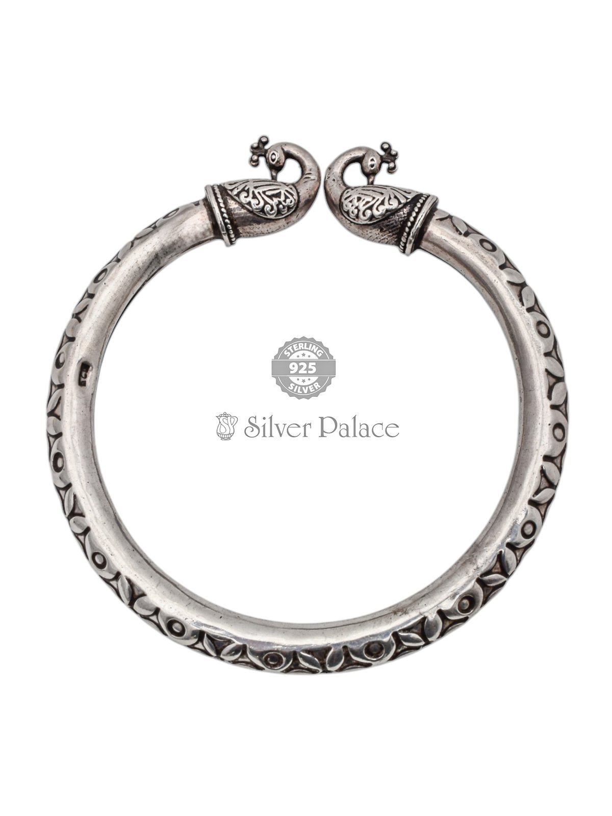 925 silver double head peacock design kada for men hans collection