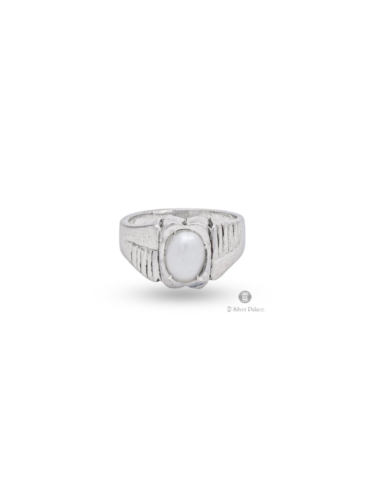 925 STERLING SILVER LINE WITH WHITE PEARL RASHI RING FOR UNISEX