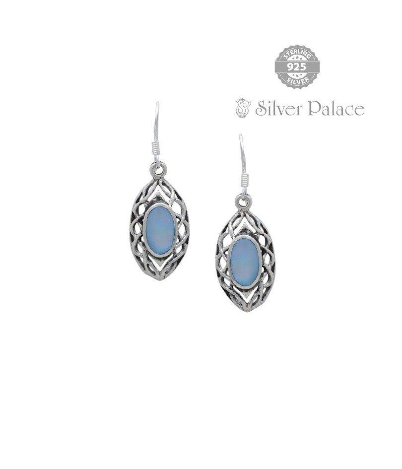 Moonstone Gemstone Sterling Silver &  Trishe Collections Stud Dangle Earrings For GirlS