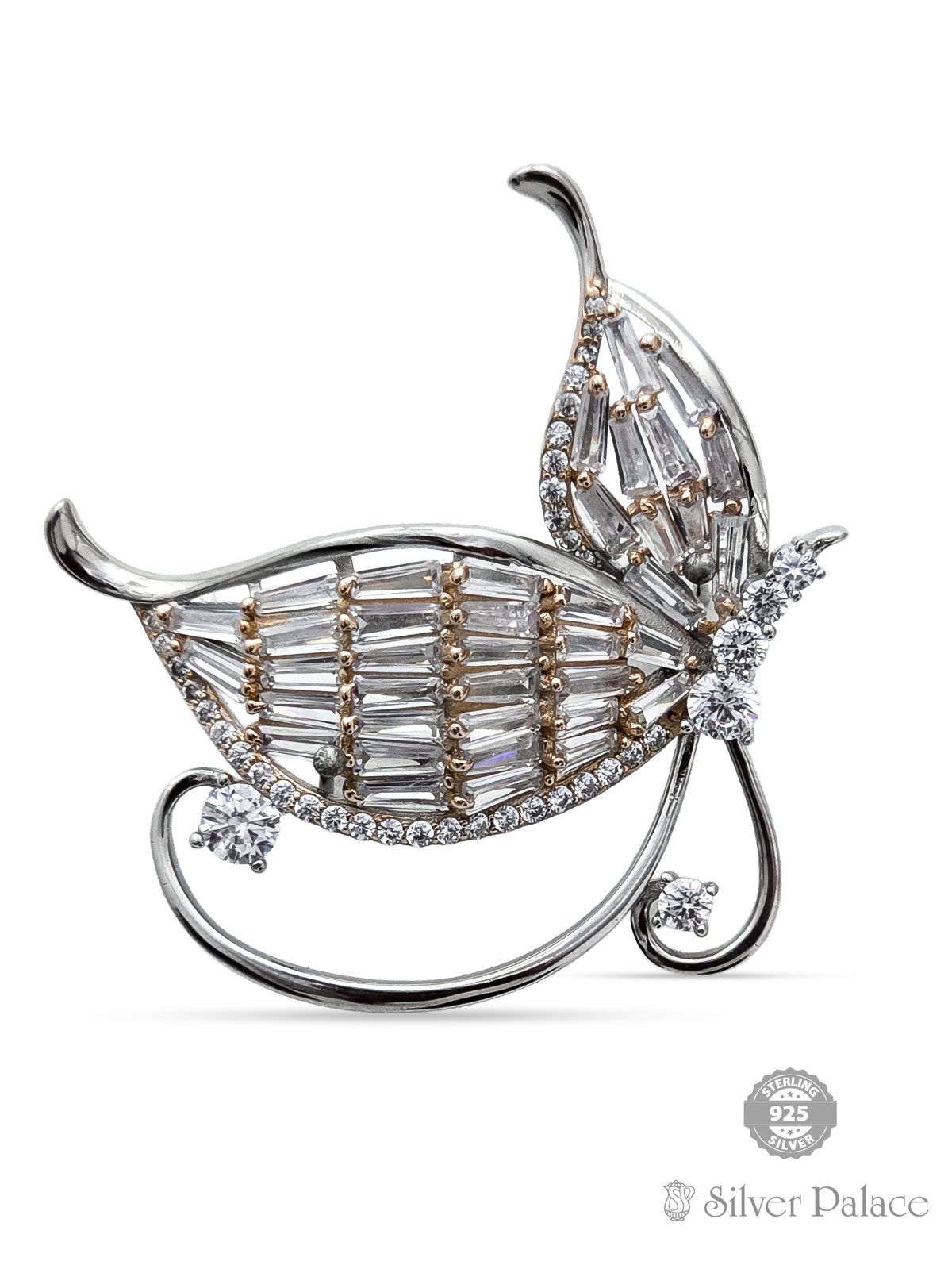 925 STERLING SILVER BUTTER FLY DESIGN BROOCH FOR GIRLS