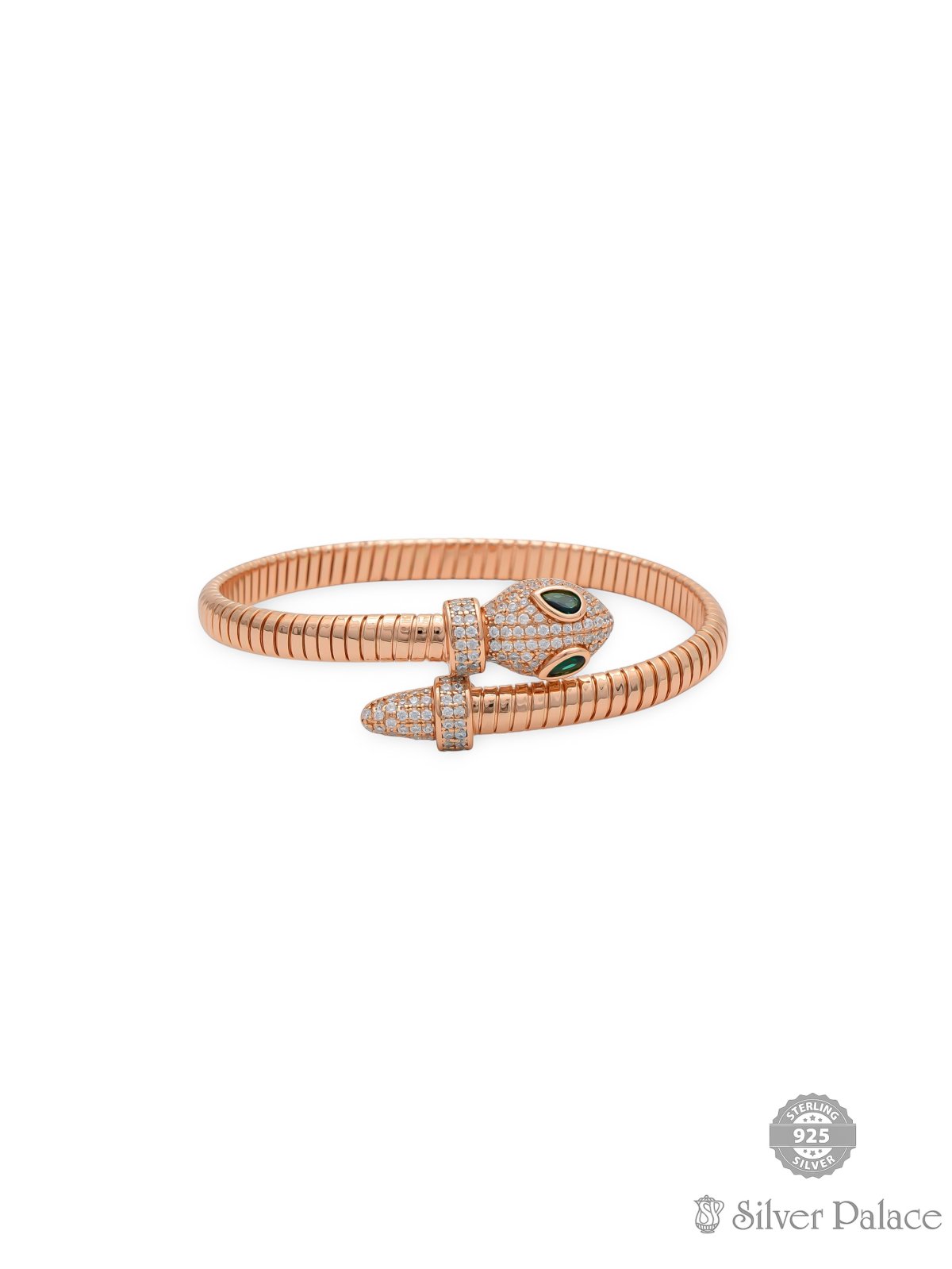 925 SILVER ROSE GOLD POLISHED SNAKE KADA FOR LADIES SHEYA COLLECTION 