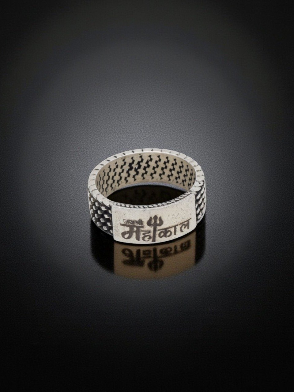925 PURE SILVER MAHAKAAL IN HINDI RINGS FOR MEN