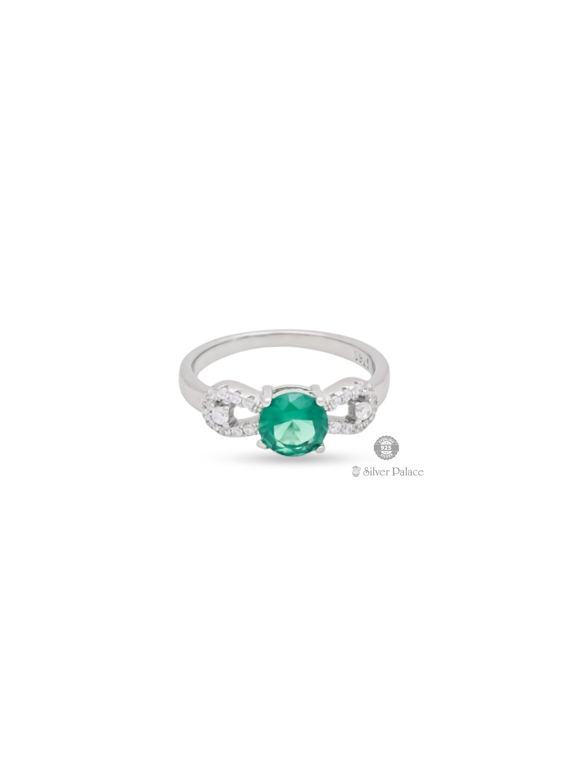 925 STERLING SILVER GREEN AND WHITE STONE RING FOR LADIES PUYA COLLECTION 