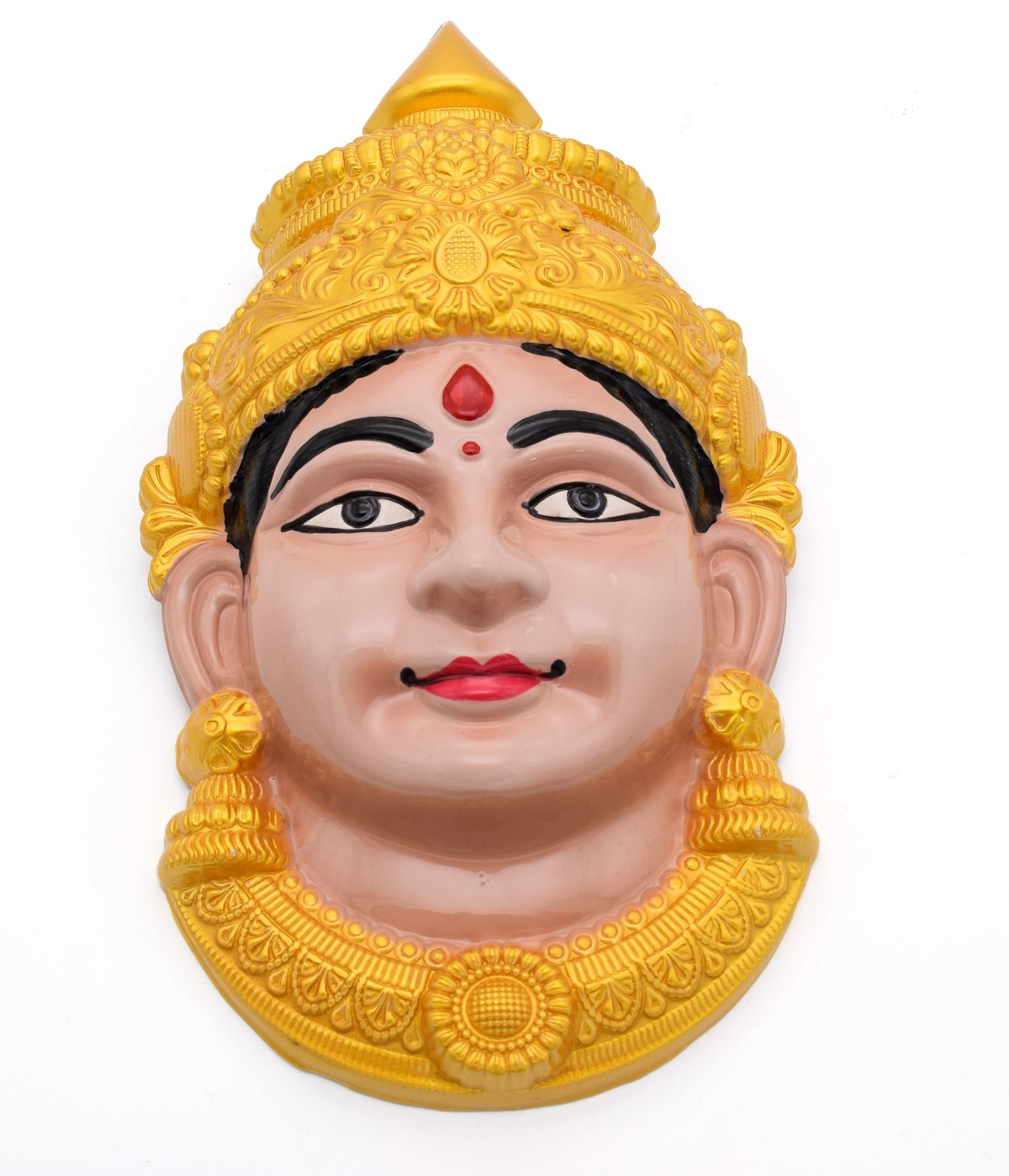 925 Sterling Silver Varalakshmi Face Amman Face With Enamel Finish Silver Palace
