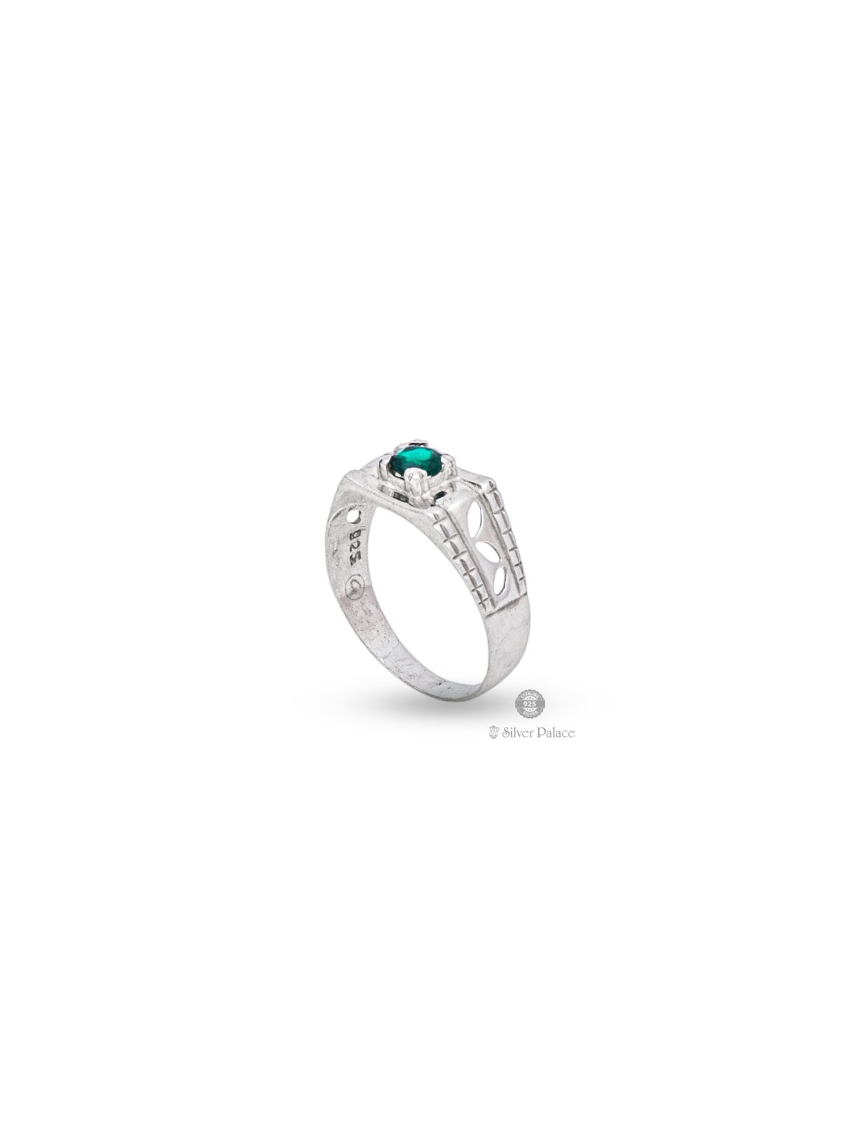 925 Pure Silver Green Stone Rashi Ring For Men And Women - Silver Palace